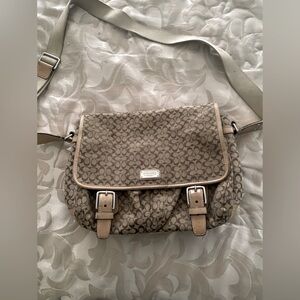 Rare Vintage Coach Signature Jacquard Unisex Saddle Crossbody Messenger Bag